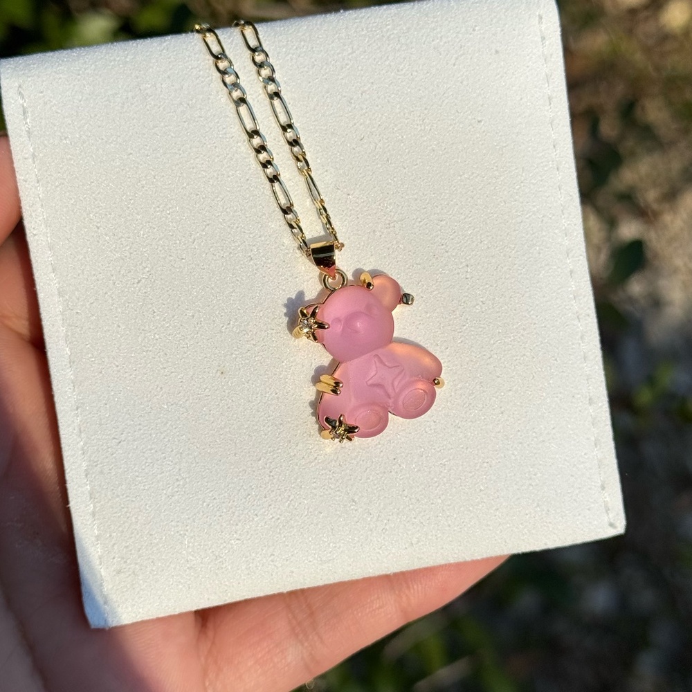 Pink Teddy Bear Necklaces